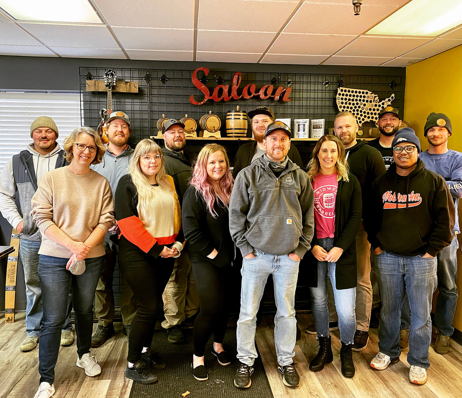 Midwest Barrel Co. team in shop retail space