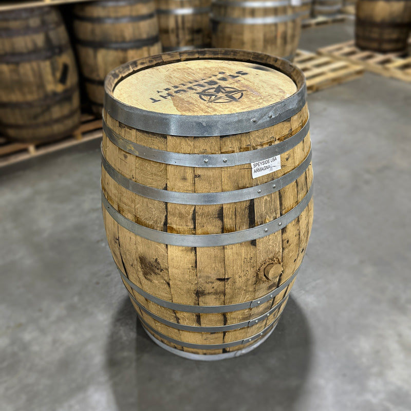 Head and side of a 70 Gallon Starlight Bourbon Barrel Ex-Armagnac)