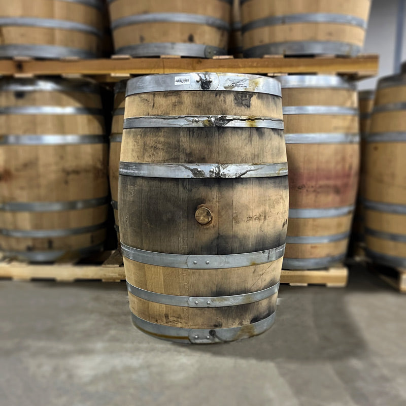 Side with bung of a Starlight Blackberry Wine Ex-Bourbon Barrel