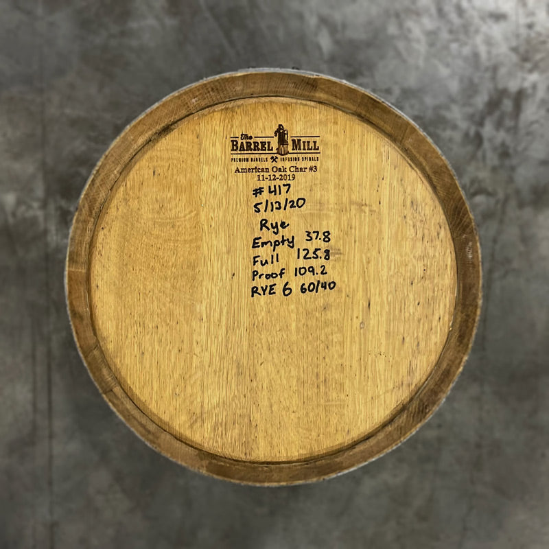 10 Gallon Lonely Oak Rye Whiskey Barrel - Fresh Dumped, Once Used