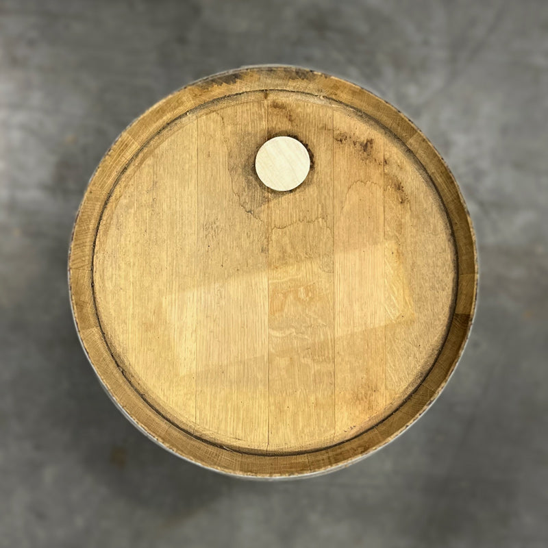 Head of a 15 Gallon Kennay Farms Distilling Whiskey Barrel with a head bung