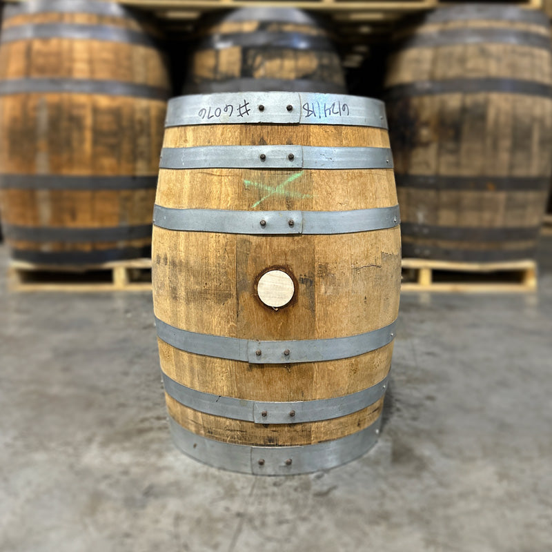 Bunghole side of a 10 Gallon Kings County Bourbon Barrel
