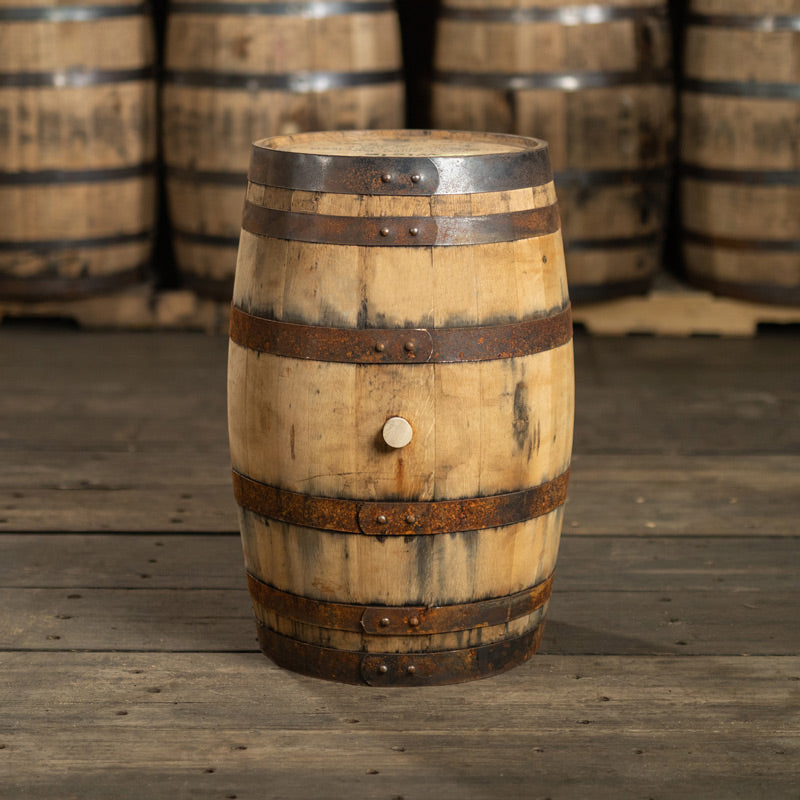 Bunghole side of a 25 Gallon Wigle Multigrain Whiskey Barrel