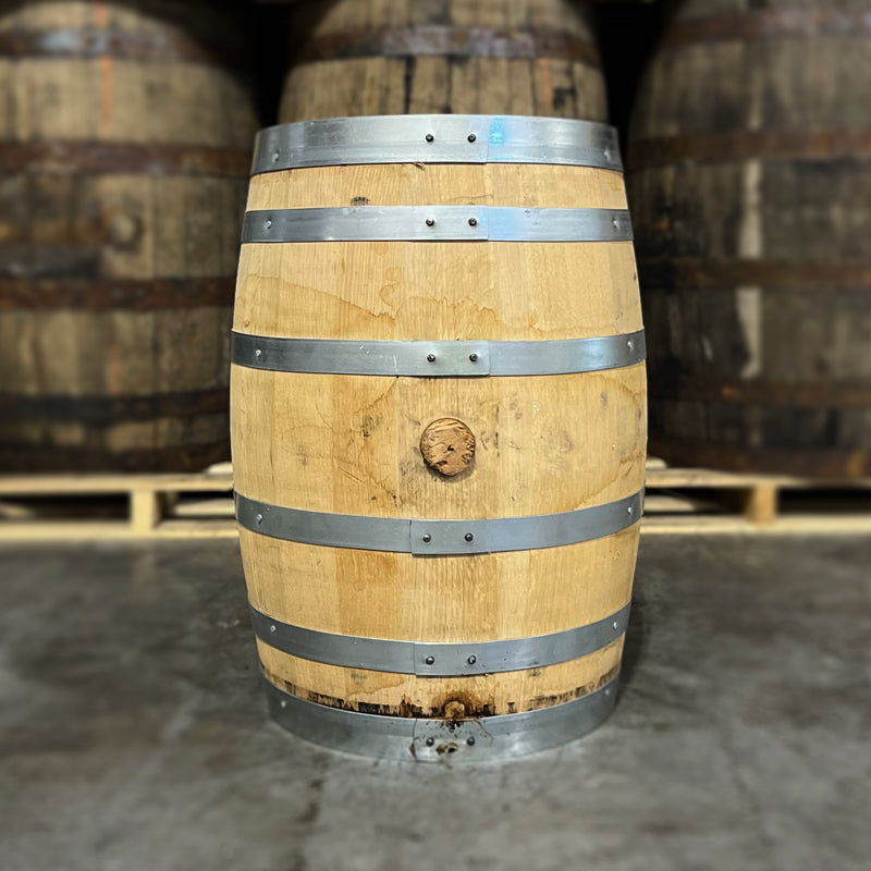 Bunghole side of a 15 Gallon Corsair Distillery Rum Barrel