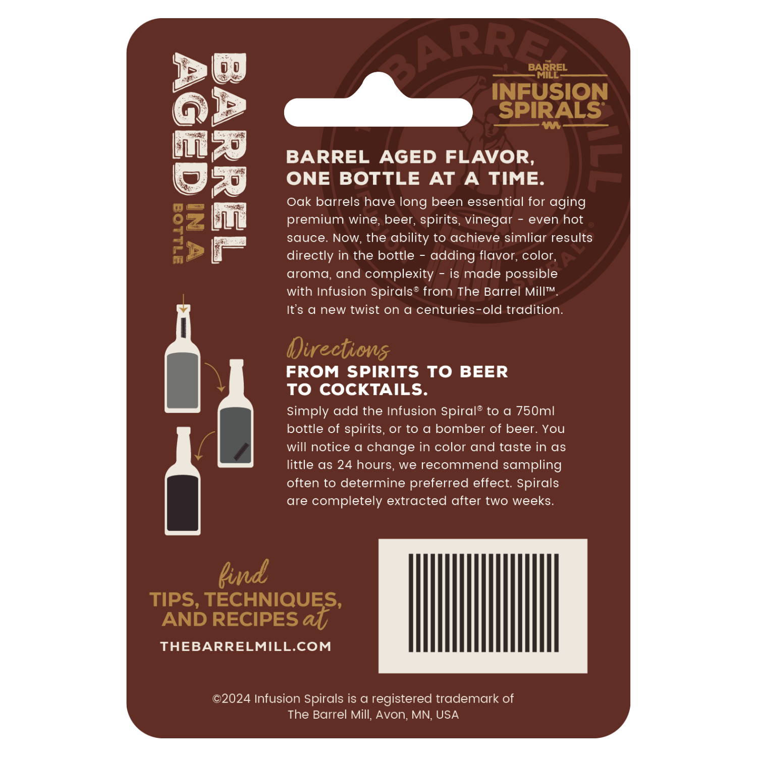 Bottle Pack - 2.5" Spirals, American Oak