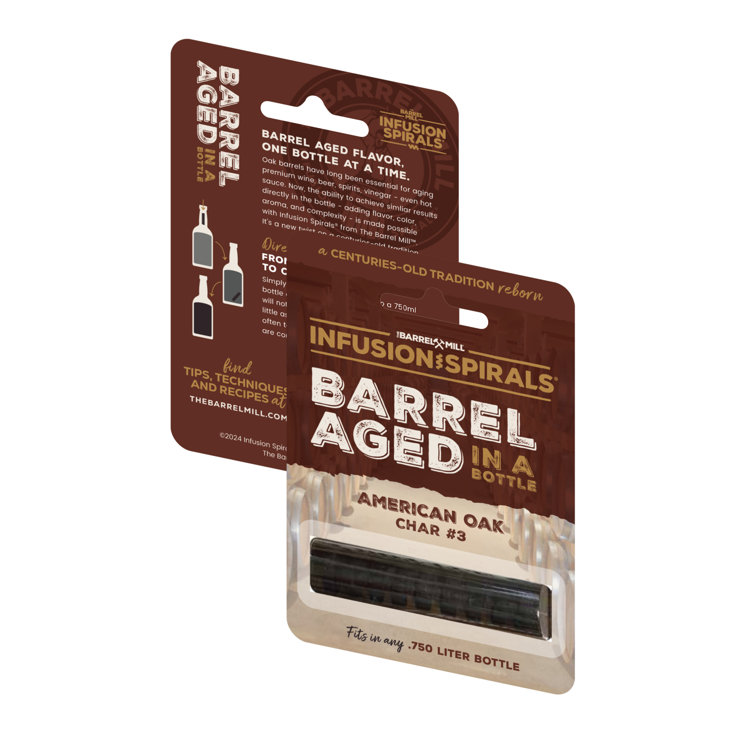 Bottle Pack - 2.5" Spirals, American Oak