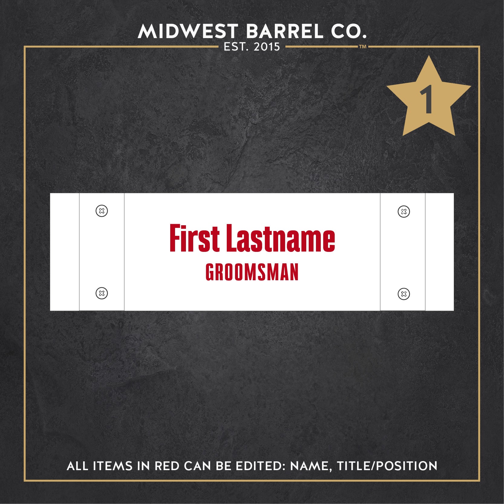 Personalized Whiskey Barrel Stave