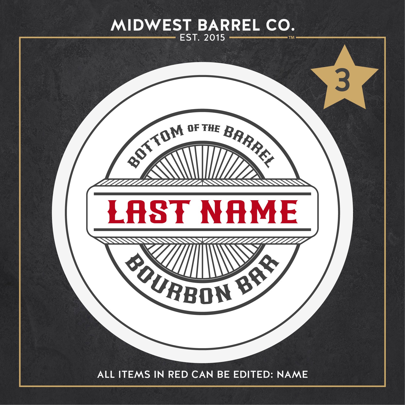Personalized Whiskey Barrel Head