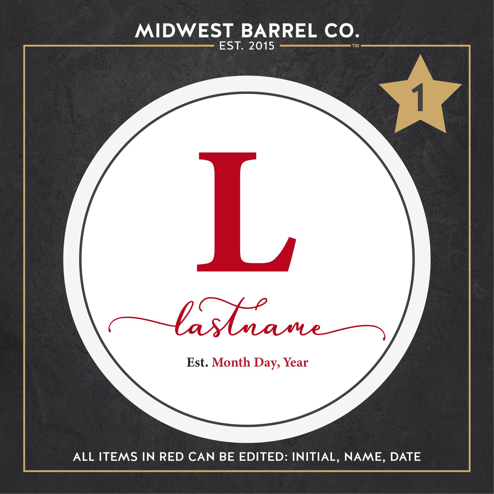 Personalized Whiskey Barrel Head
