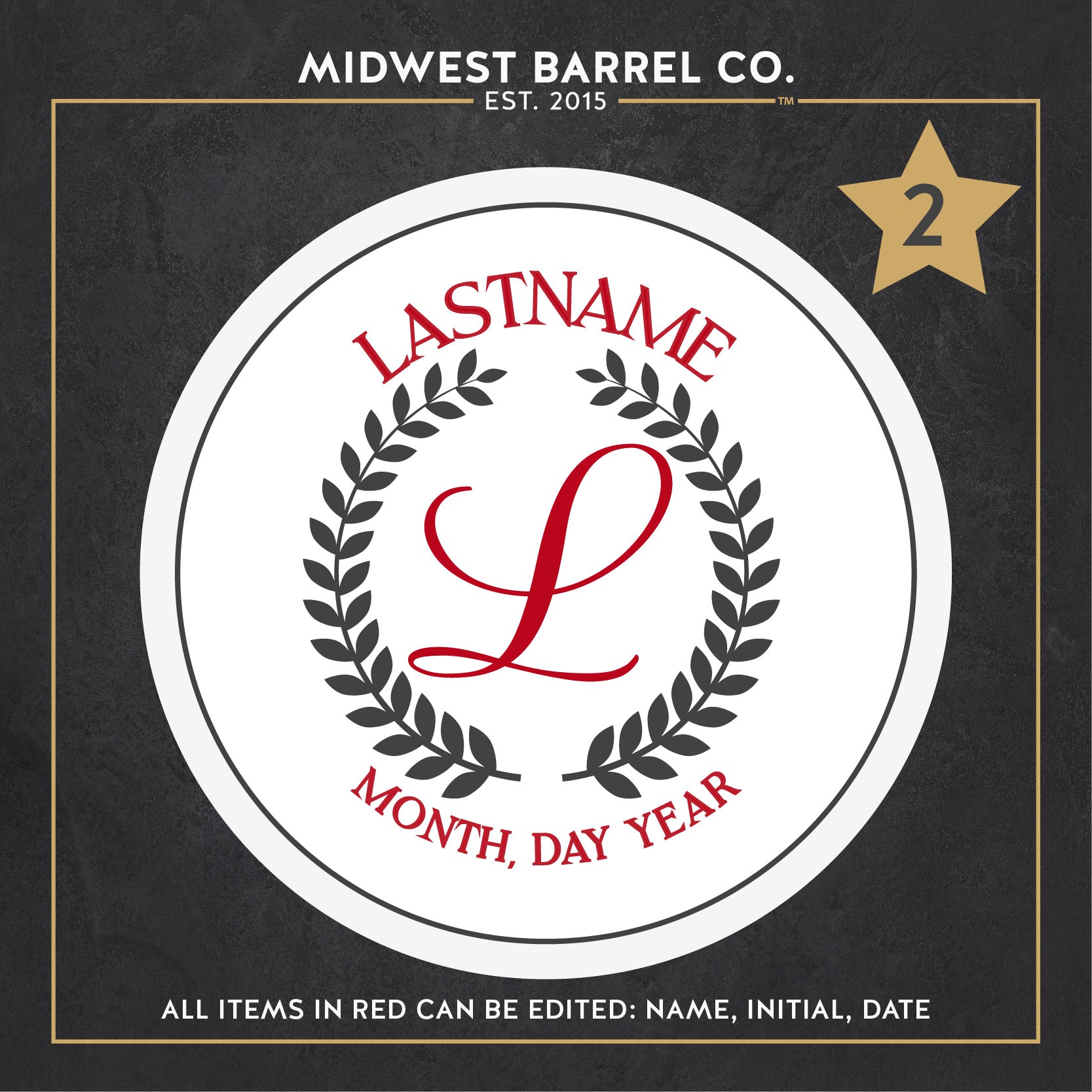 Personalized Whiskey Barrel Head