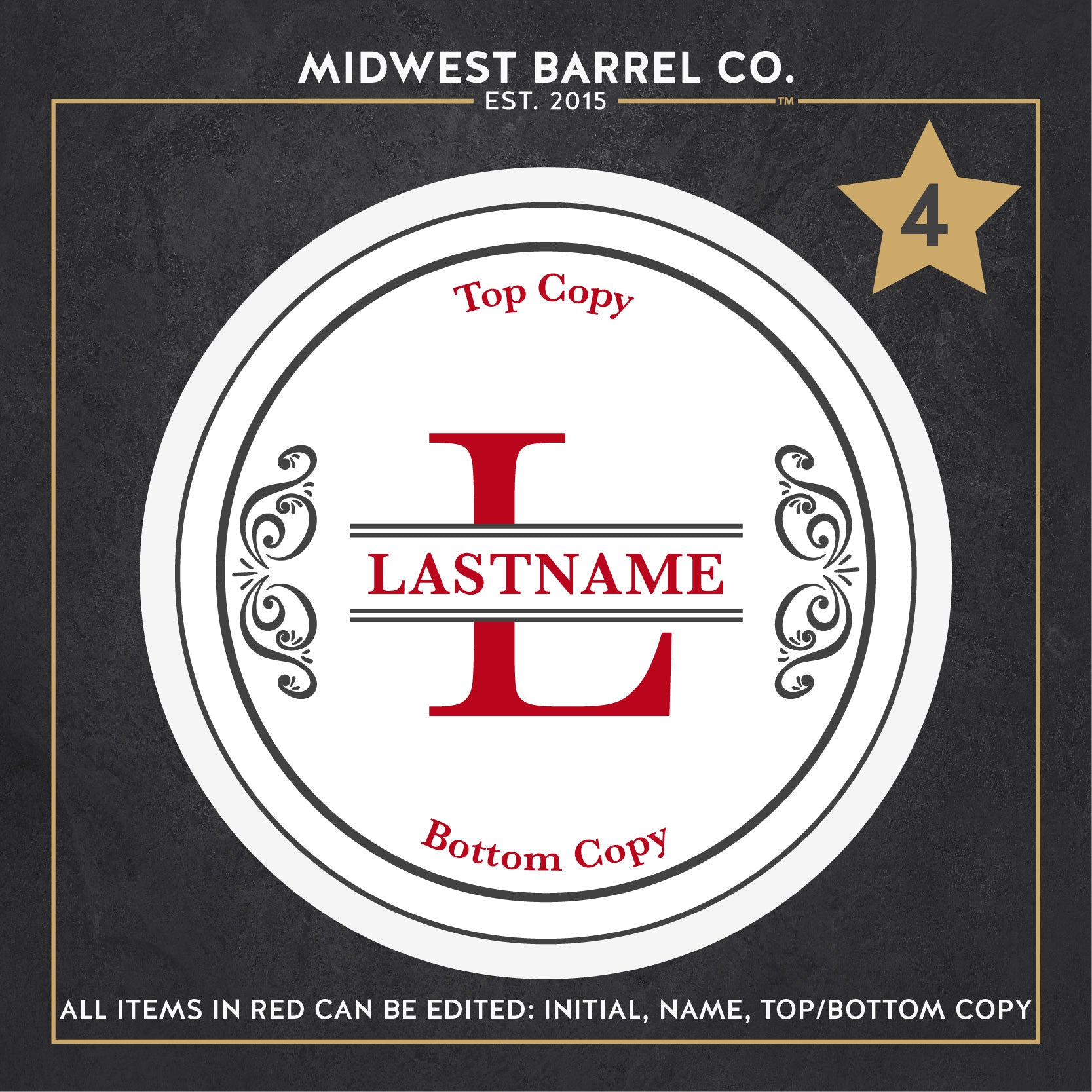 Personalized Whiskey Barrel Head