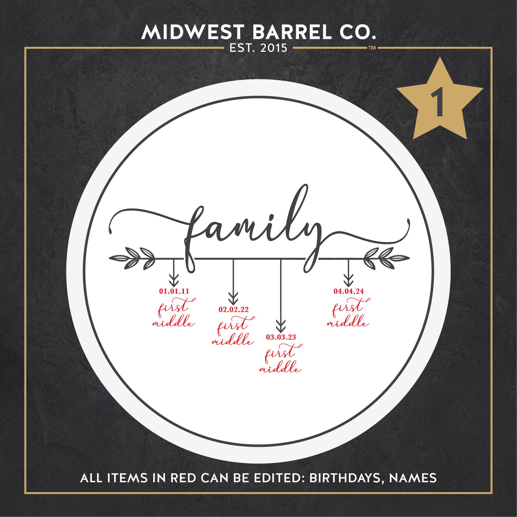 Personalized Whiskey Barrel Head