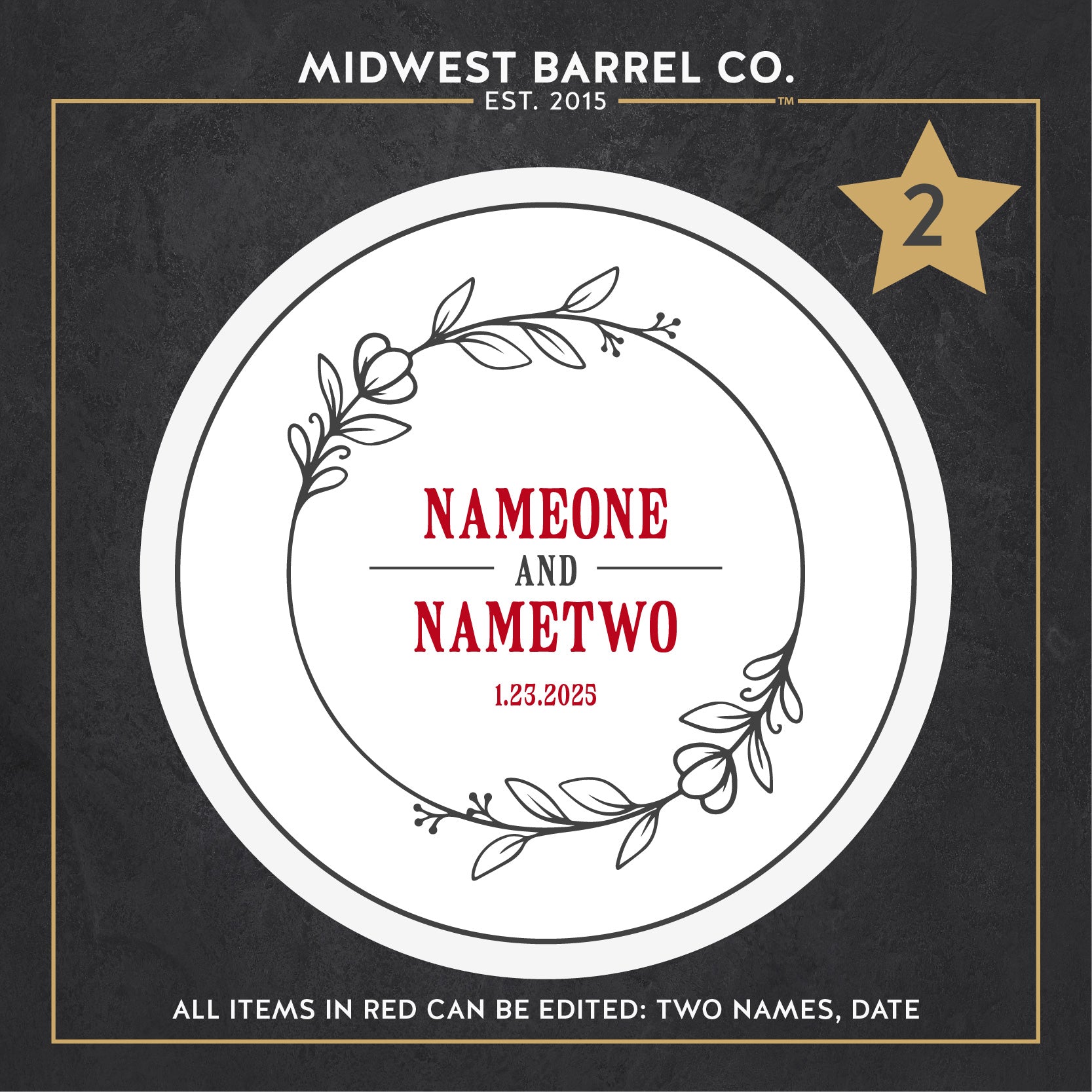 Personalized Whiskey Barrel Head
