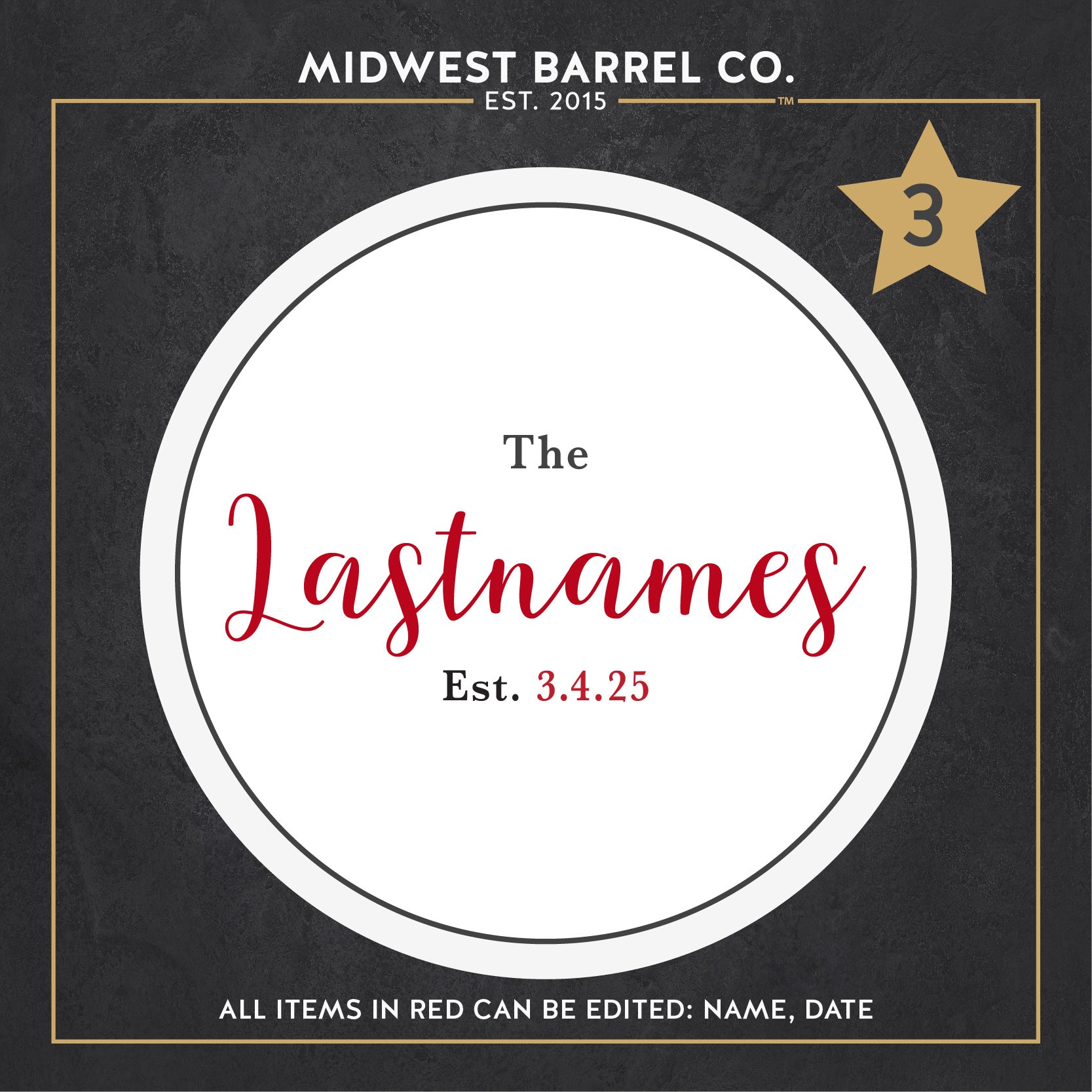 Personalized Whiskey Barrel Head