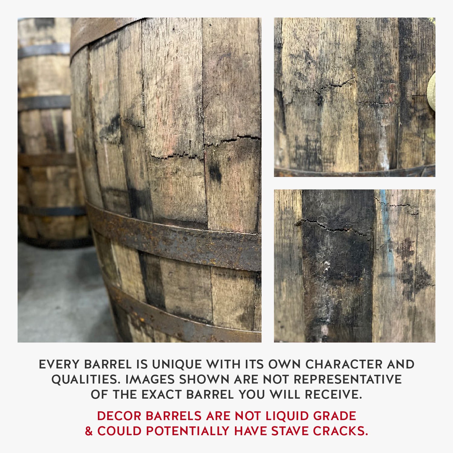 Furniture / Decoration Grade Whiskey Barrel - No Headstamp