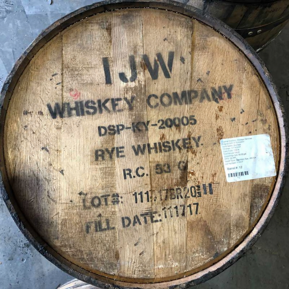 IJW Rye Whiskey Barrel - Fresh Dumped, Once Used