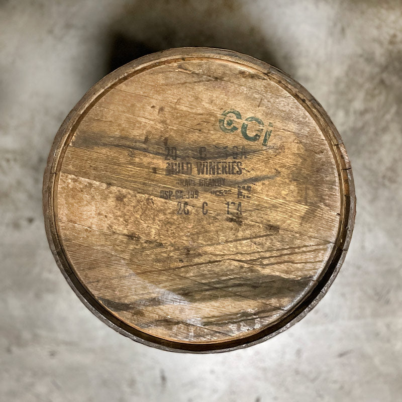Head of a Grape Brandy Barrel (Ex-Whiskey) with distillery markings