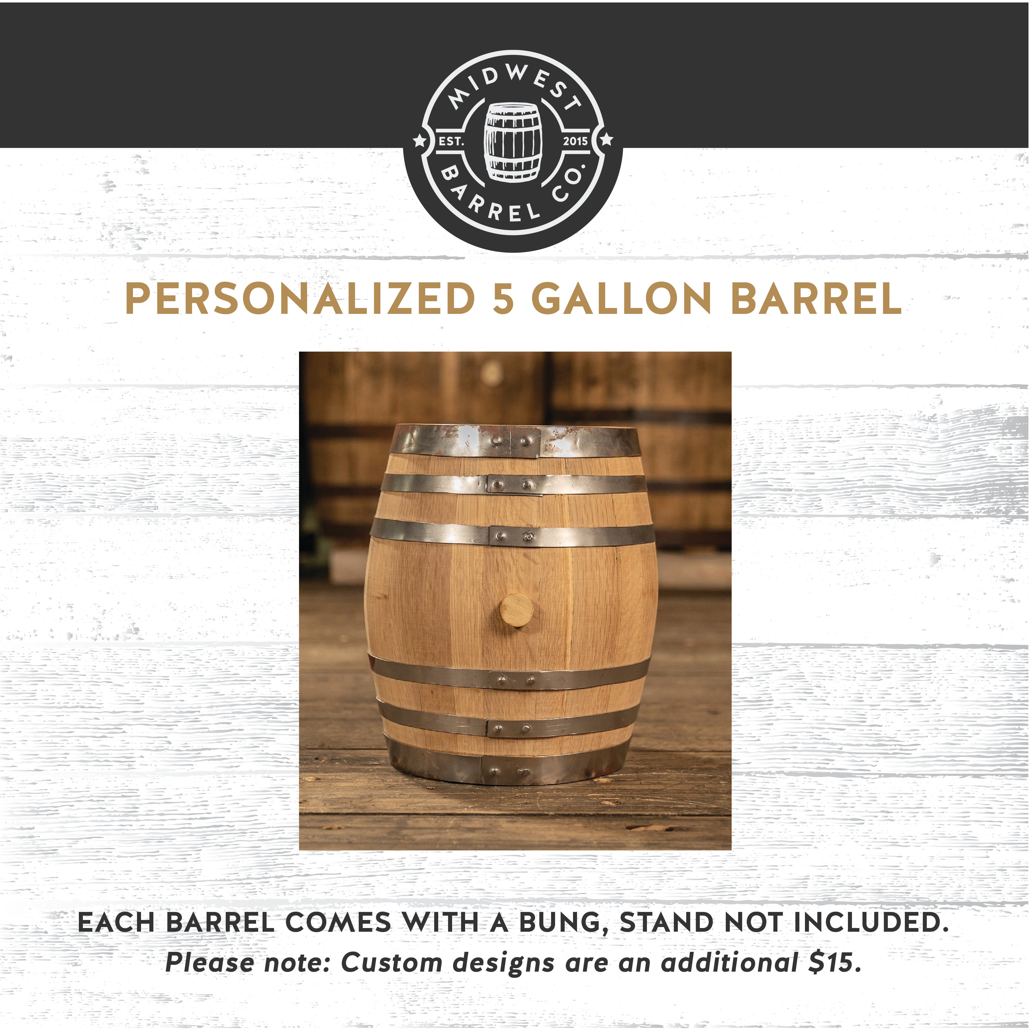 Personalized 5 Gallon Barrel - Your Logo or Custom Design