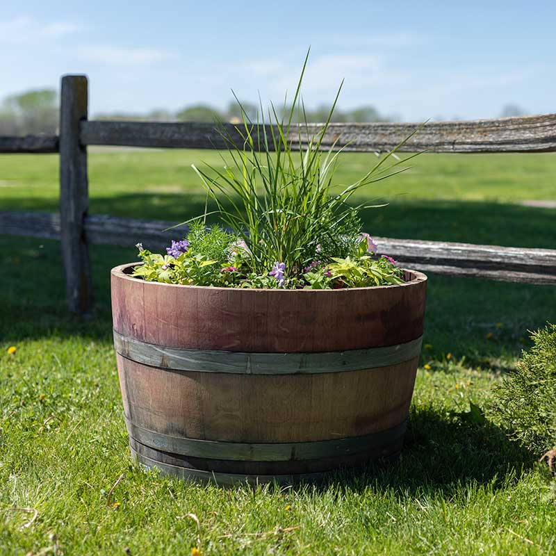 Half Wine Barrel Planter