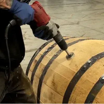 How we add belly bungs to head bung whiskey barrels