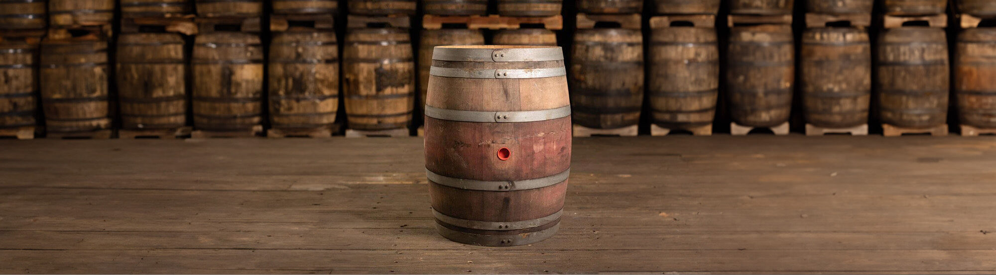 Used red wine barrel