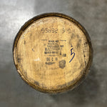 Head of a 15 Year Heaven Hill Malt Whiskey Barrel with distillery and spirit info stamped on head