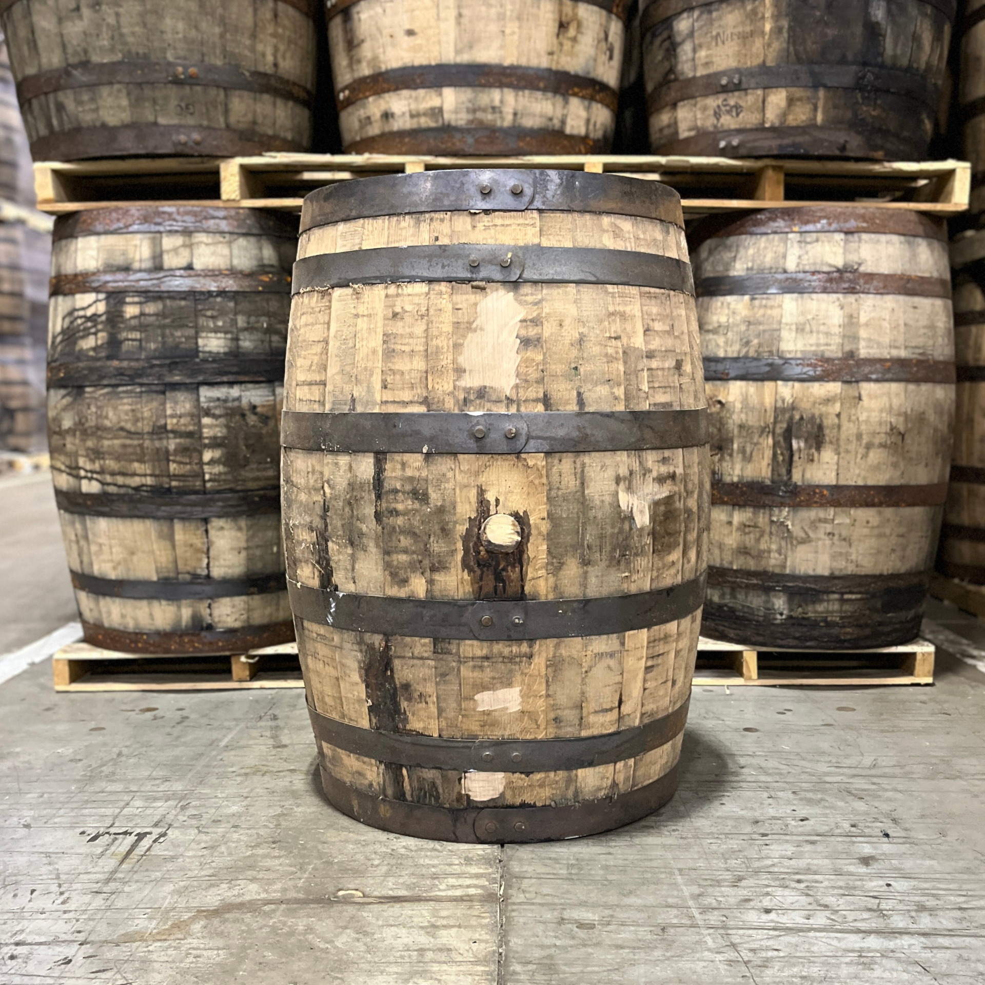 Kentucky Bourbon Barrel With Head & Belly Bungs  - Fresh Dumped, Once Used