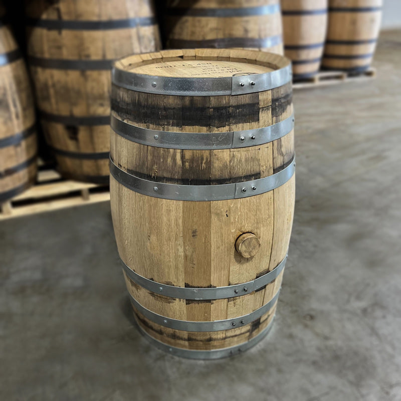 Head and side of a 30 Gallon Caledonia Barrel Hill Tom Cat Gin Barrel