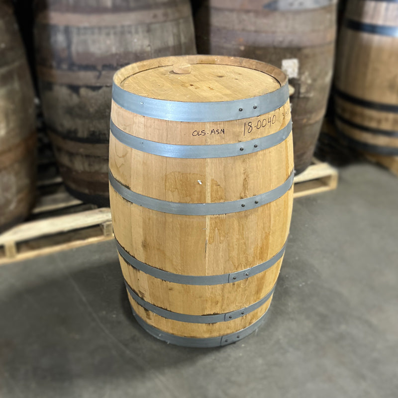 
                  
                    Head and side of an Old Line Spirits Single Malt Whiskey Ex-Oloroso Sherry Barrel
                  
                