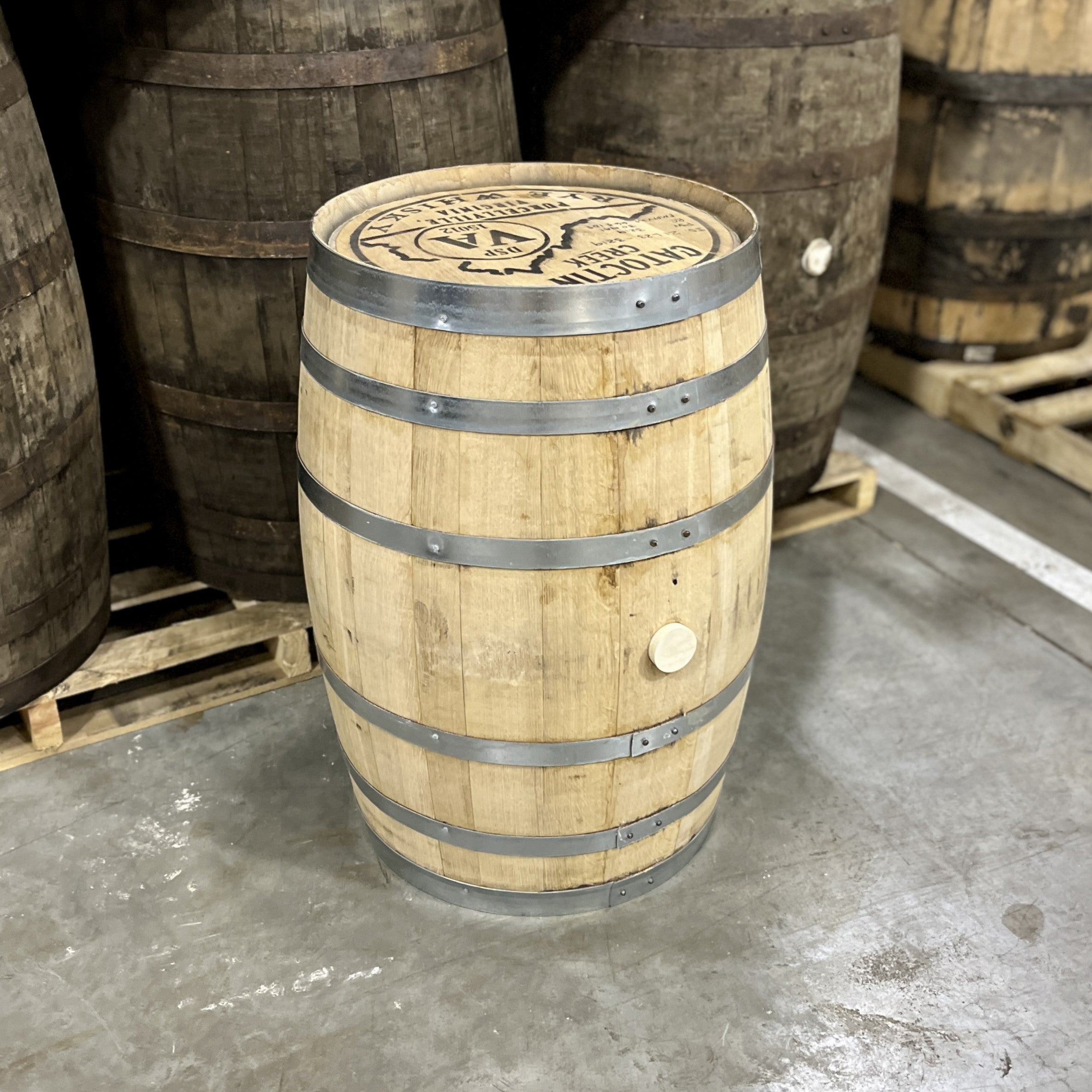 30 Gallon Catoctin Creek Rye Whiskey Barrel - Fresh Dumped, Once Used