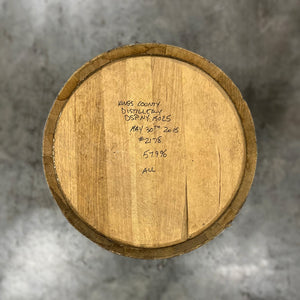 
                  
                    Head of a 30 Gallon Kings County Bourbon Barrel with handwritten fill and distillery notes
                  
                