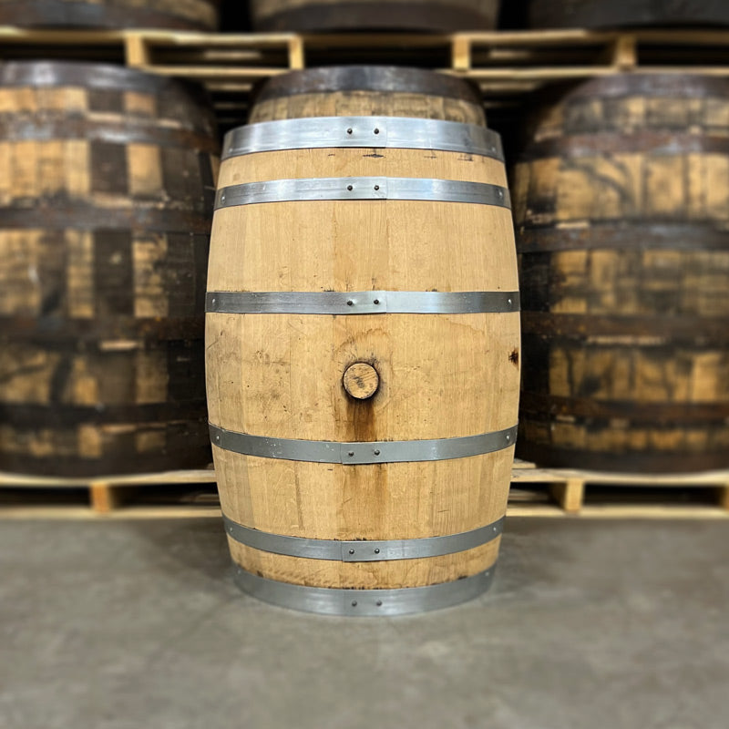 Bunghole side of a 30 Gallon Chemist America Single Malt Whiskey Barrel