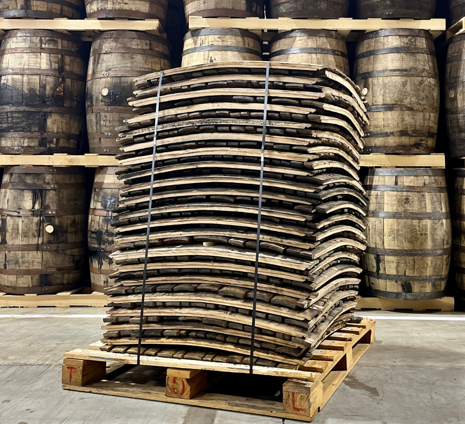 Bourbon/Whiskey Barrel Staves - Half Pallet Quantity