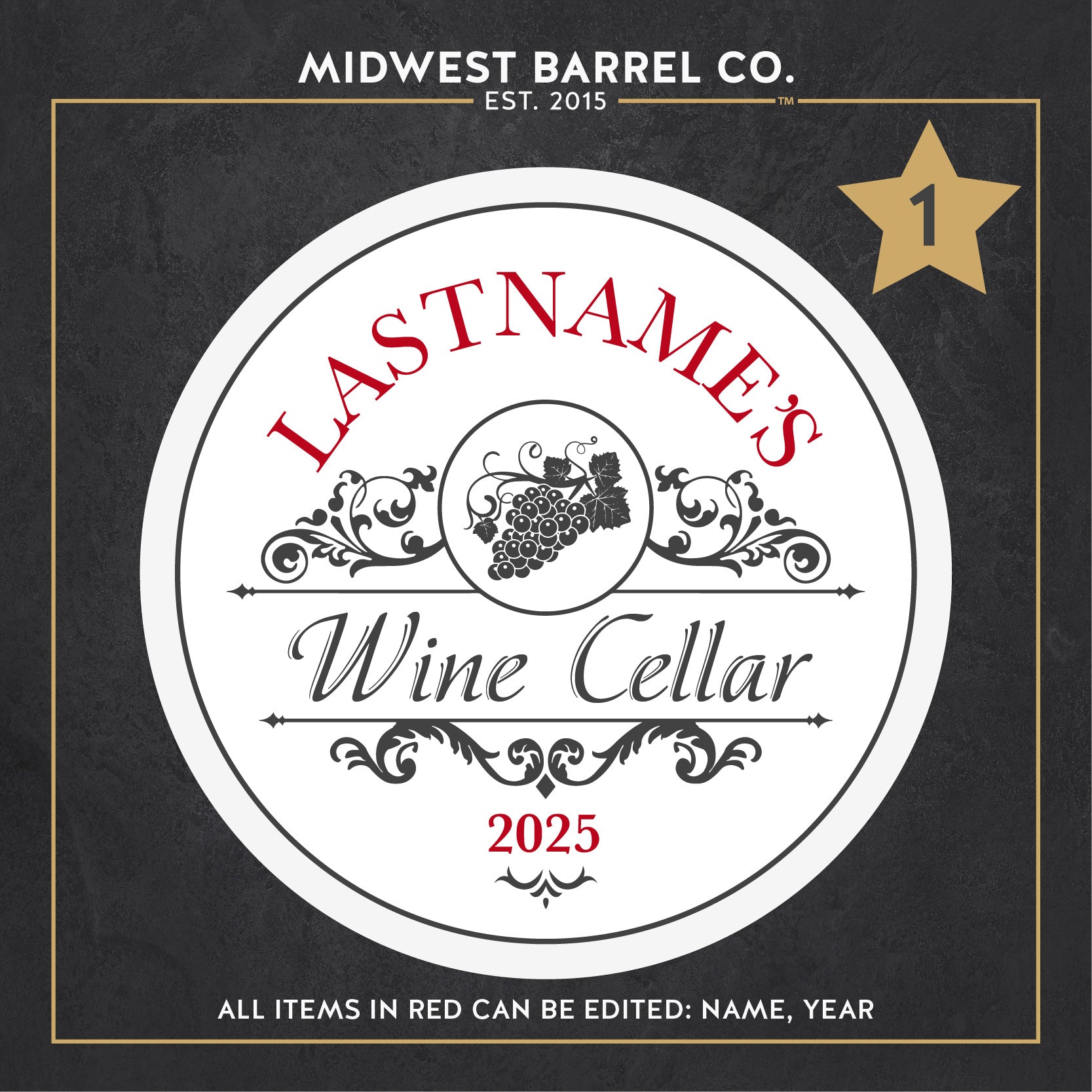 Personalized Full Size Wine Barrel