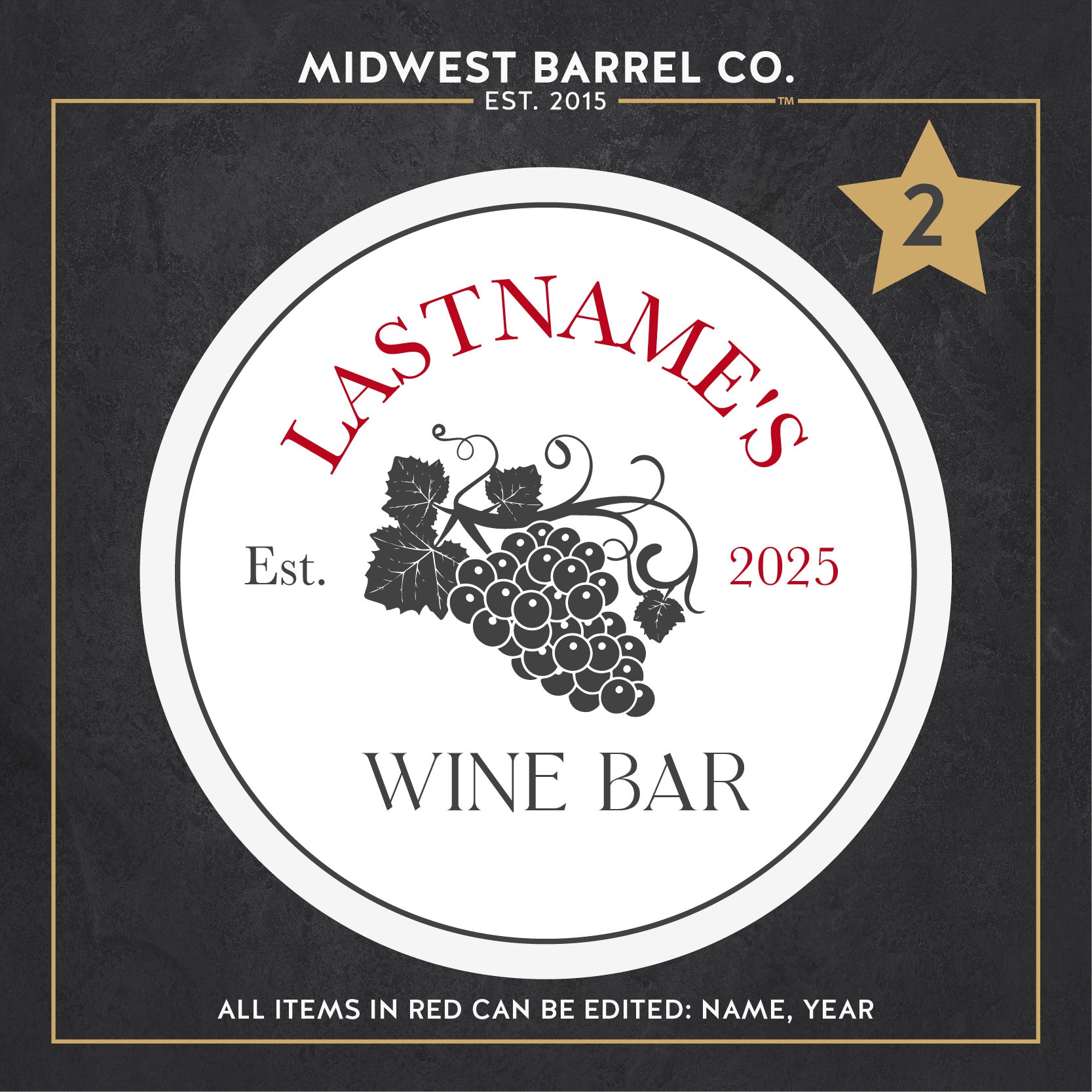 Personalized Full Size Wine Barrel