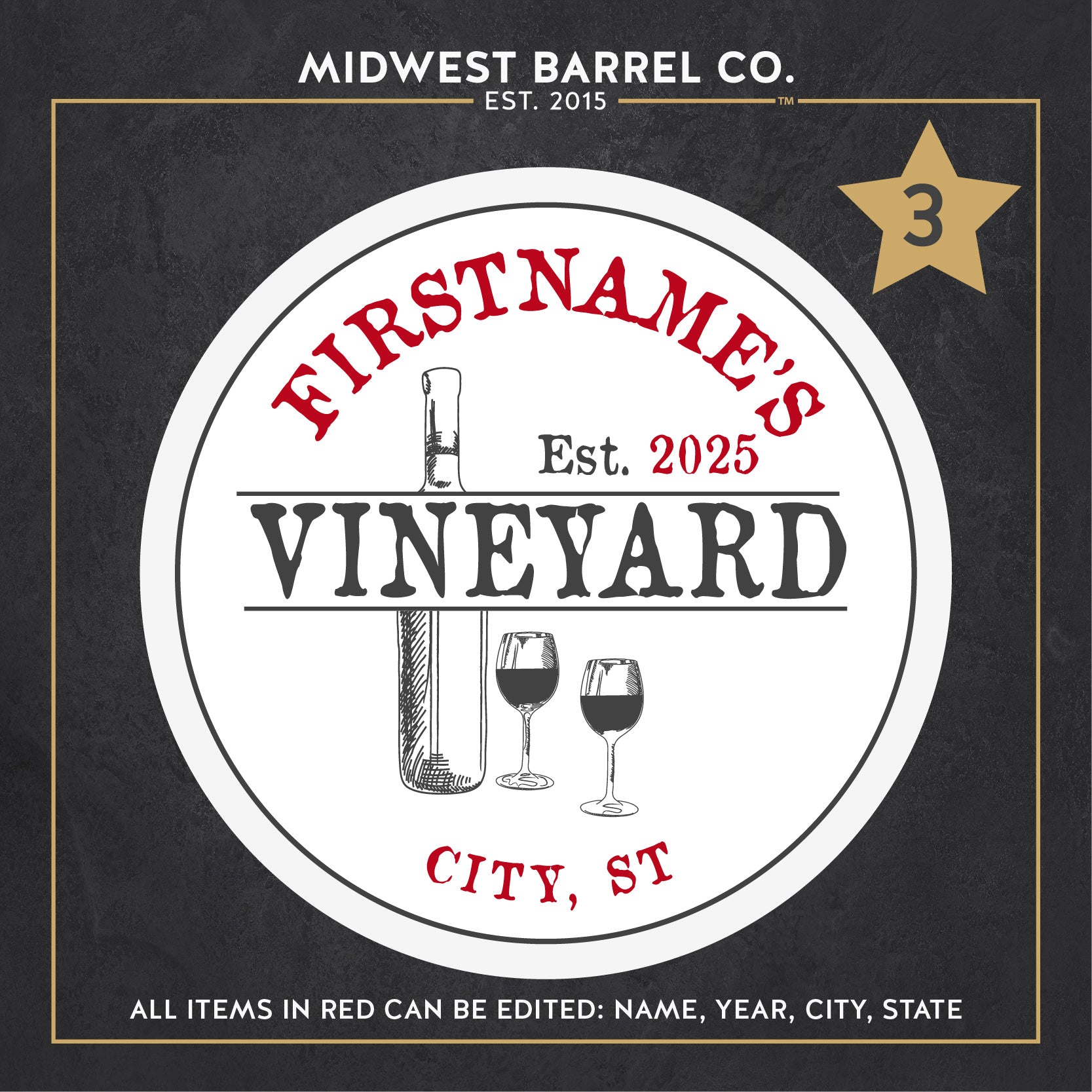Personalized Full Size Wine Barrel