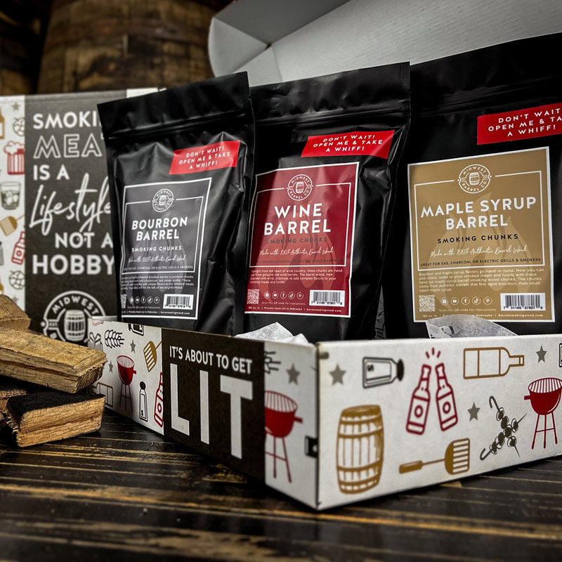 Barrel BBQ Smoking Wood Chunks Gift Set