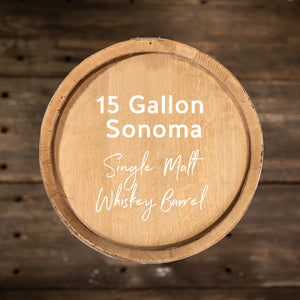 
                  
                    15 Gallon Sonoma Single Malt Whiskey Barrel – Fresh Dumped
                  
                