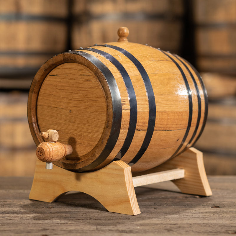 20 Liter Oak Aging Barrel on stand with spigot