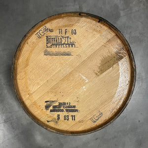 
                  
                    Buffalo Trace Distillery Mash 2 Bourbon Barrel view of head with distillery logo stamp and markings
                  
                