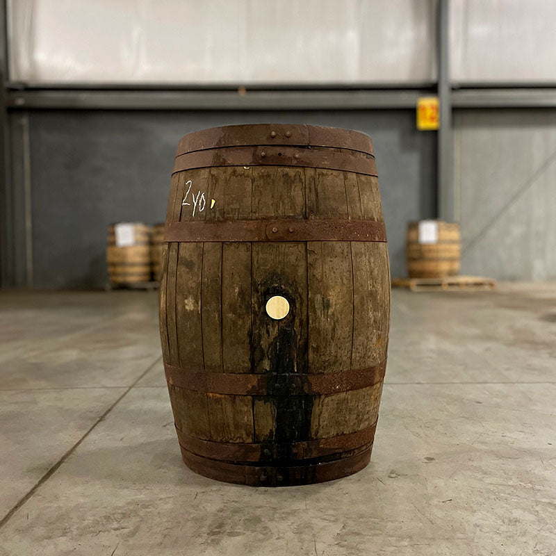 Side view of Stranahan’s Whiskey Irish Cask Finish Barrel