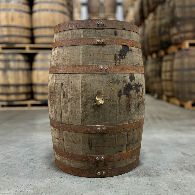 
                  
                    Side of a Willett Family Estate Rye Whiskey barrel 
                  
                