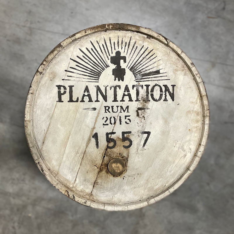 
                  
                    Head of a Bardstown Bourbon Plantation Rum Cask Finish Barrel with Plantation Rum 2015 and number 1557 stamped on head and head bung
                  
                