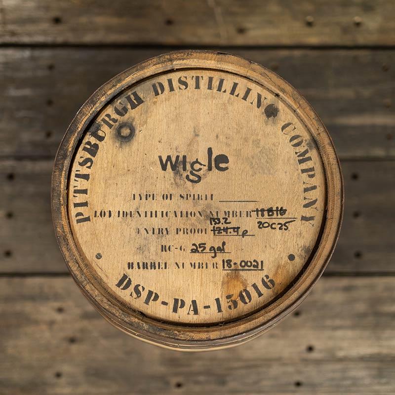 25 Gallon Wigle Malt Whiskey Barrel - Fresh Dumped, Once Used