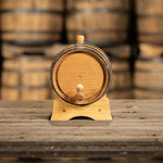 3 Liter Oak Aging Barrel front on stand with spigot