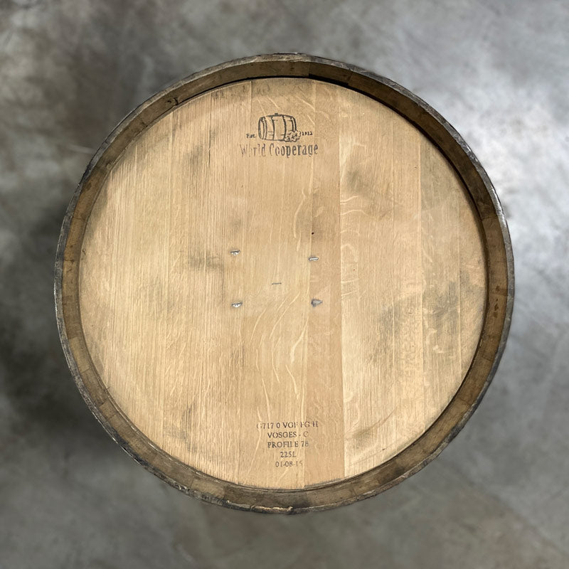 Head of a used Cognac Cask with World Cooperage markings on the head