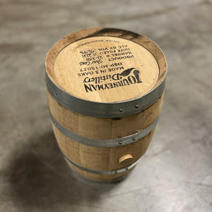 
                  
                    Head and side of a 5 Gallon Journeyman Distillery Silver Cross barrel
                  
                