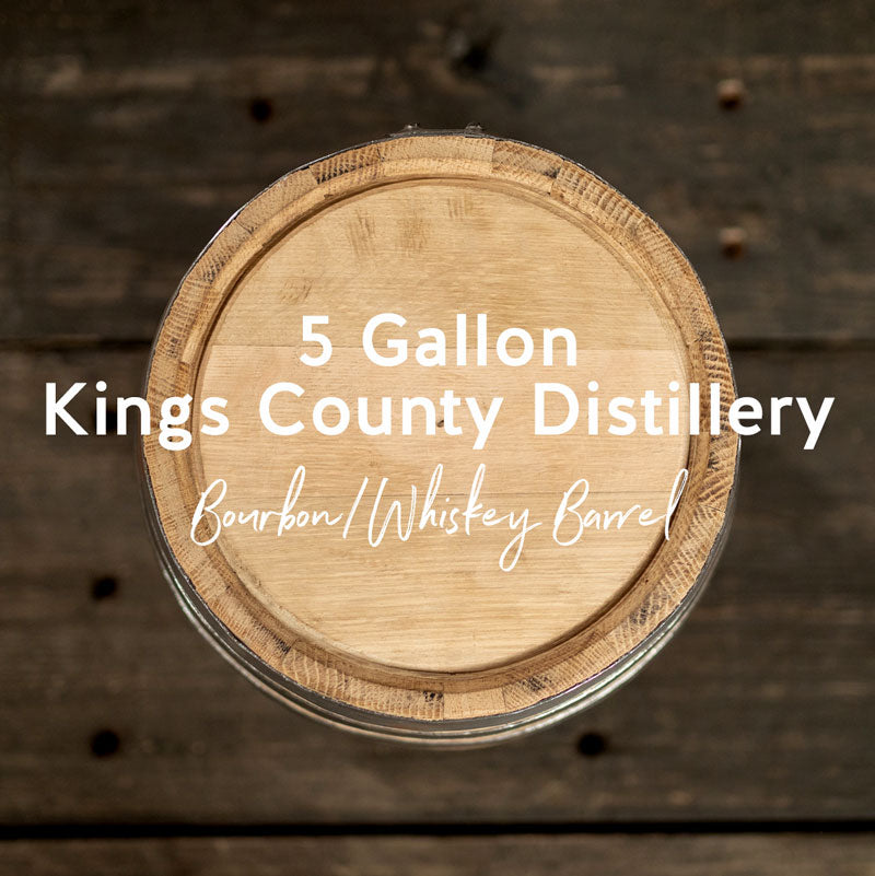 5 Gallon Kings County Distillery Bourbon/Whiskey Barrel - Fresh Dumped, Once Used