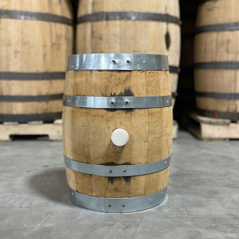 5 Gallon Nauti Spirits Wheat Whiskey Barrel (Ex-Bourbon) with steel rings and lightly colored staves