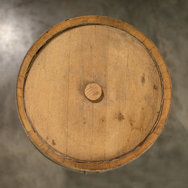 Head of a 30 Gallon Old Line Spirits Single Malt Whiskey Barrel with a head bung